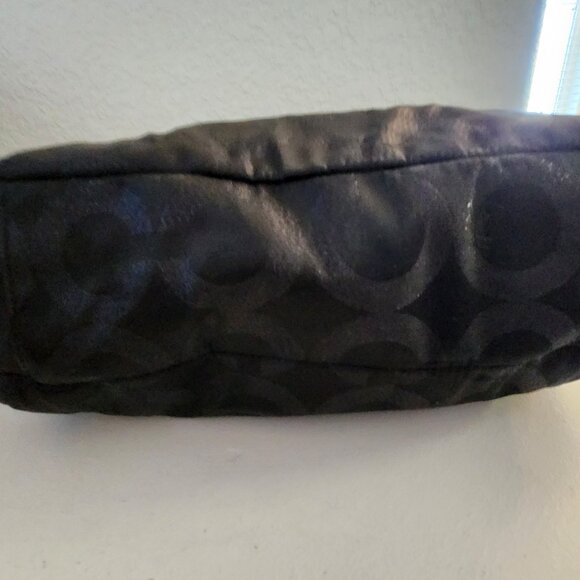 Euc Coach Mia Metallic Lurex Black Shoulder Bag w/Wristlet - Picture 11 of 16